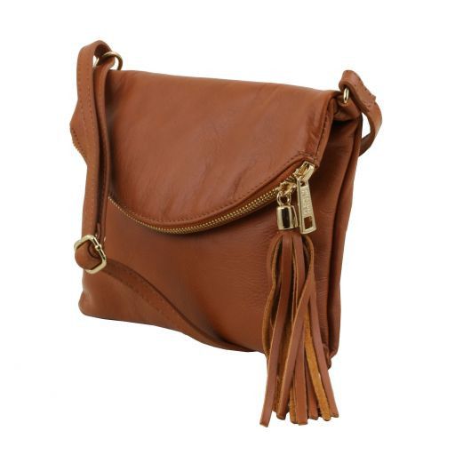 Red leather Shoulder Bags TL Young by Tuscany Leather