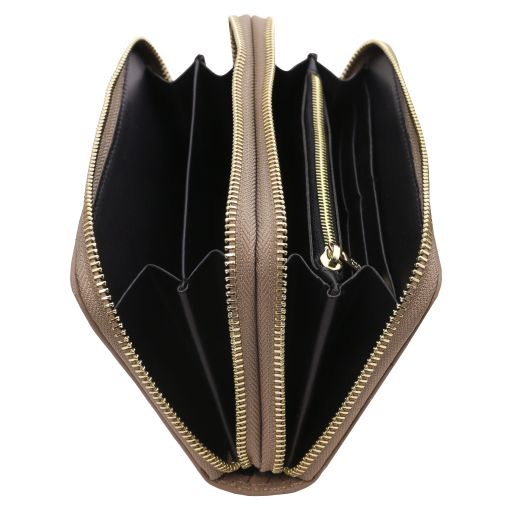 Ada - Double zip around soft leather wallet