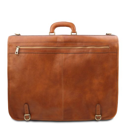 Dark Brown leather Garment Bags Papeete - by Tuscany Leather
