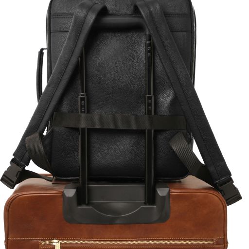 Dark Blue leather Backpacks Brooklyn - by Tuscany Leather