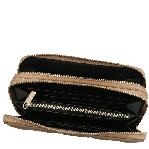 Ada - Double zip around soft leather wallet