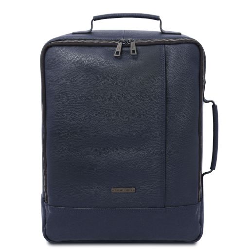 Dark Blue leather Backpacks Brooklyn - by Tuscany Leather