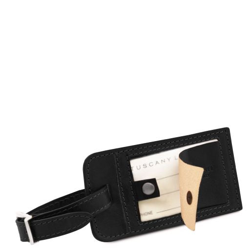 Matte leather luggage tag