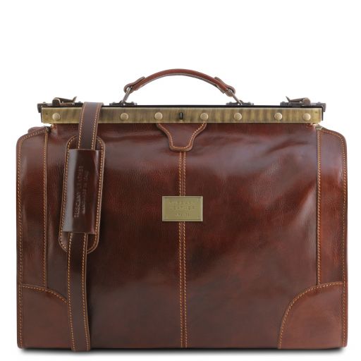 Brown leather Duffel Bags Madrid - by Tuscany Leather