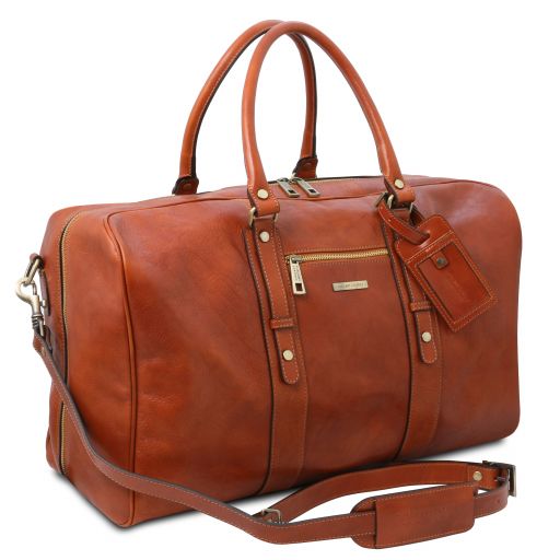 Brown leather Duffel Bags TL Voyager by Tuscany Leather