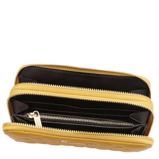 Ada - Double zip around soft leather wallet