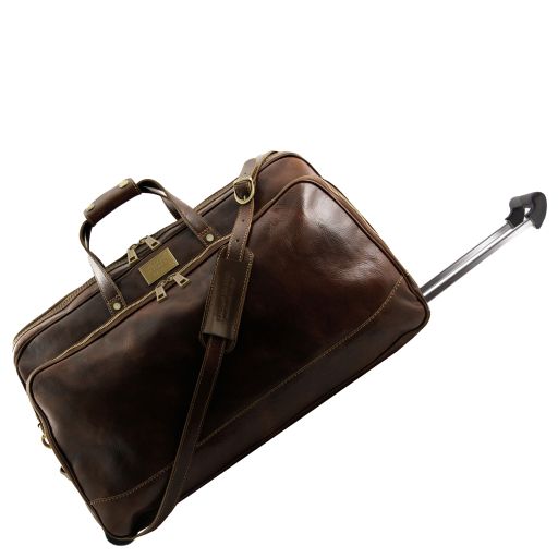 Dark Brown leather Suitcases Bora Bora by Tuscany Leather