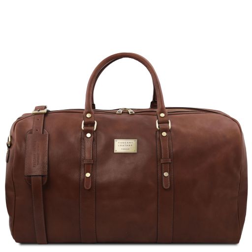 Brown leather Duffel Bags Francoforte - by Tuscany Leather