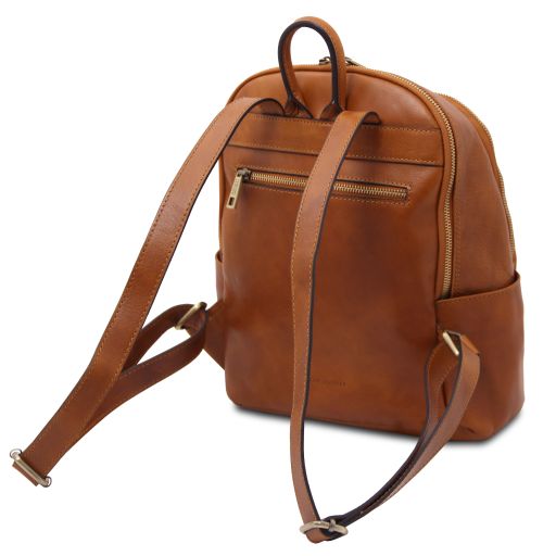 Dark Brown leather Backpacks Canberra - by Tuscany Leather