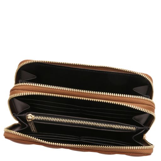 Ada - Double zip around soft leather wallet