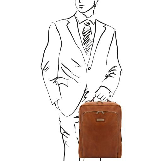 Bangkok - Leather laptop backpack