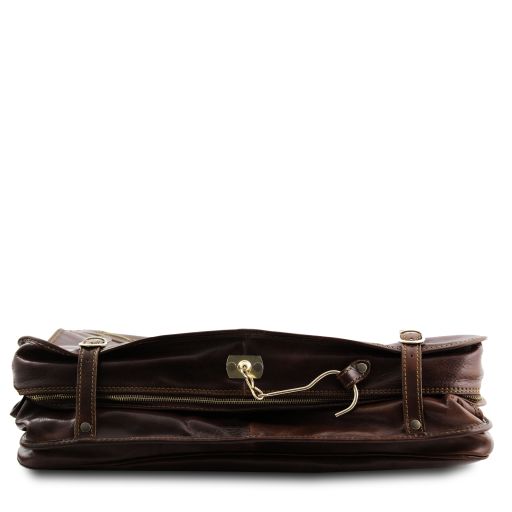 Dark Brown leather Garment Bags Papeete - by Tuscany Leather