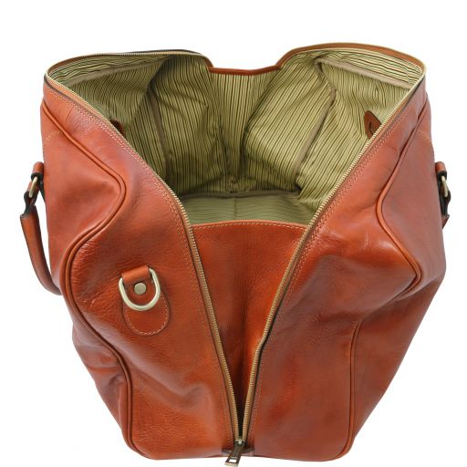 Brown leather Duffel Bags TL Voyager by Tuscany Leather