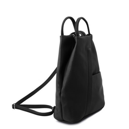 Black leather Backpacks Shanghai - by Tuscany Leather