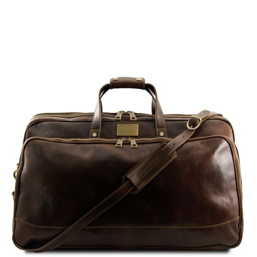 Dark Brown leather Suitcases Bora Bora by Tuscany Leather