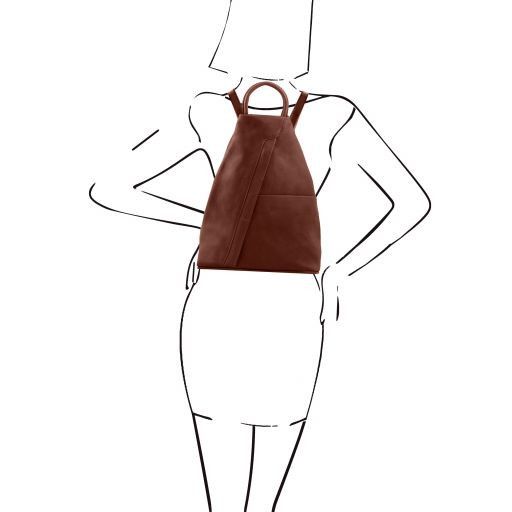 Red leather Backpacks Shanghai - by Tuscany Leather
