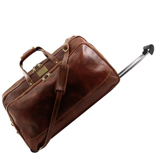 Dark Brown leather Suitcases Bora Bora by Tuscany Leather