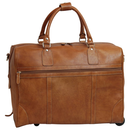 Premium Oiled Calfskin Leather Travel Bag - Colonial Brown