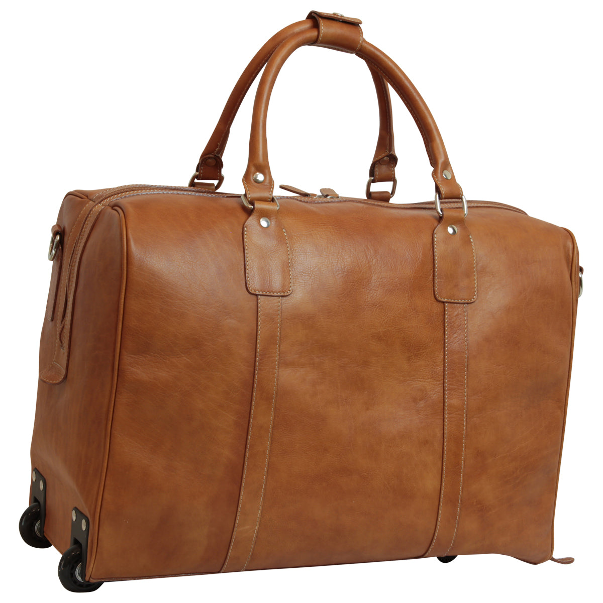 Premium Oiled Calfskin Leather Travel Bag - Colonial Brown