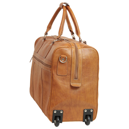 Premium Oiled Calfskin Leather Travel Bag - Colonial Brown