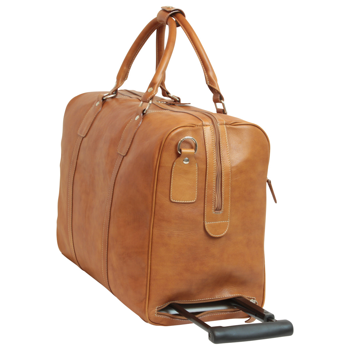 Premium Oiled Calfskin Leather Travel Bag - Colonial Brown