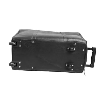 Premium Oiled Calfskin Leather Duffel Bag - Black