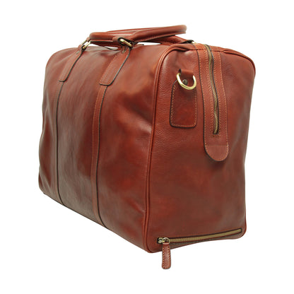 Buffalo Leather Duffle Bag-Brown