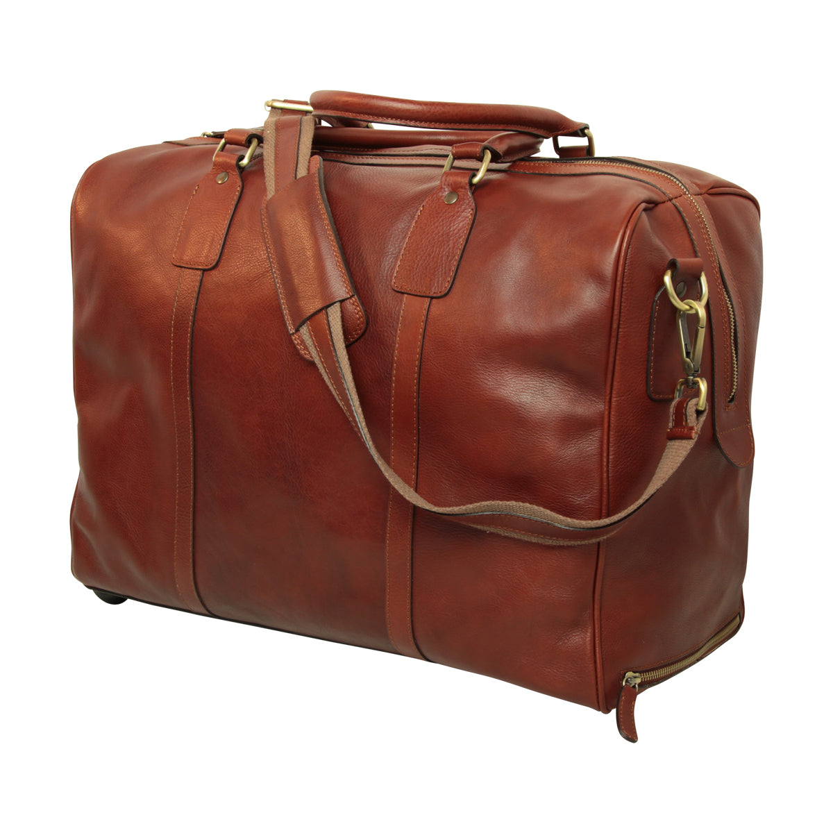Buffalo Leather Duffle Bag-Brown
