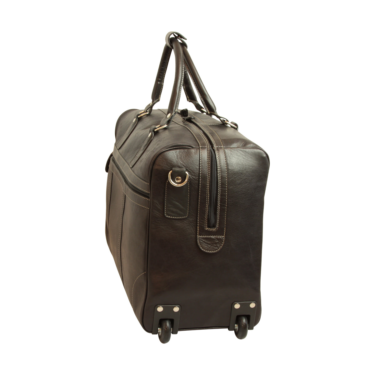 Premium Oiled Calfskin Leather Travel Bag - Dark Brown