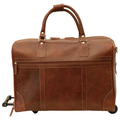 Premium Oiled Calfskin Leather Travel Bag - Chestnut