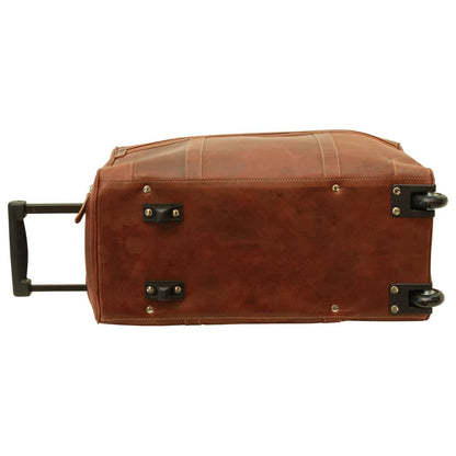 Premium Oiled Calfskin Leather Travel Bag - Chestnut