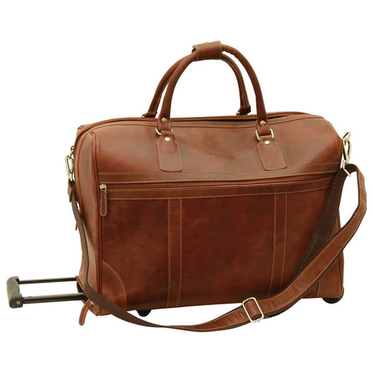 Premium Oiled Calfskin Leather Travel Bag - Chestnut