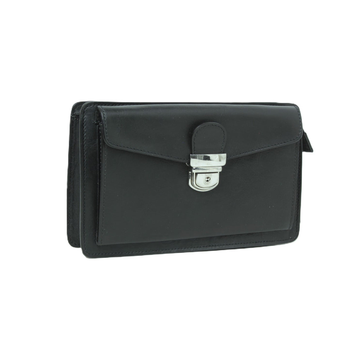 Full Grain Leather Clutch  - Black