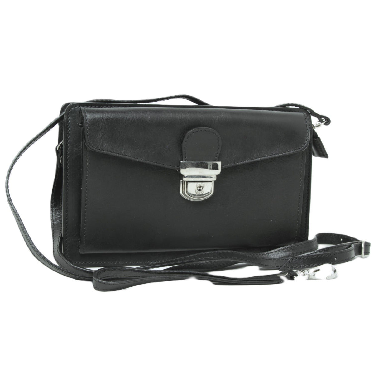 Full Grain Leather Clutch  - Black