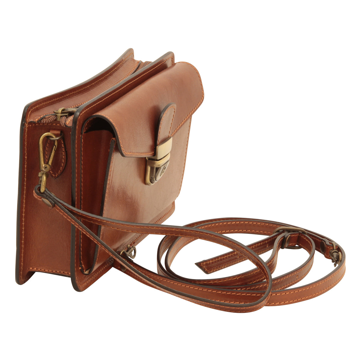 Leather Hand Bag - Brown