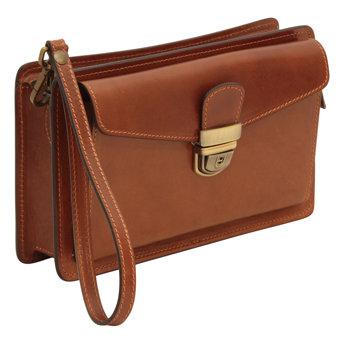 Leather Hand Bag - Brown