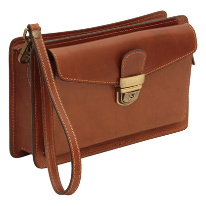 Leather Hand Bag - Brown