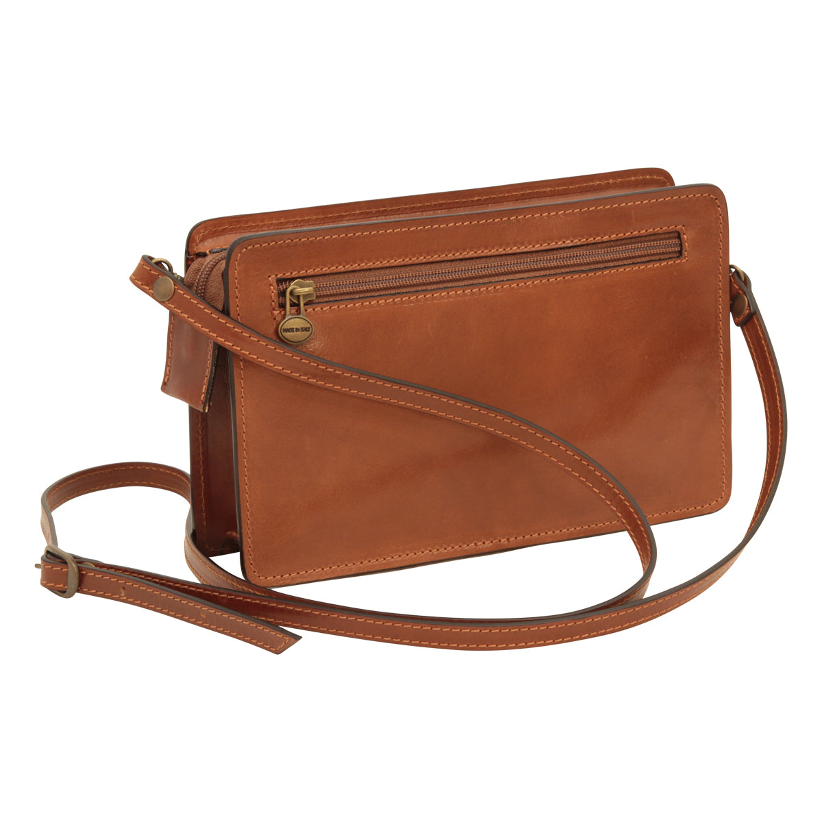 Leather Hand Bag - Brown