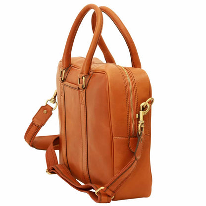 Soft Calfskin Leather Briefcase - Gold