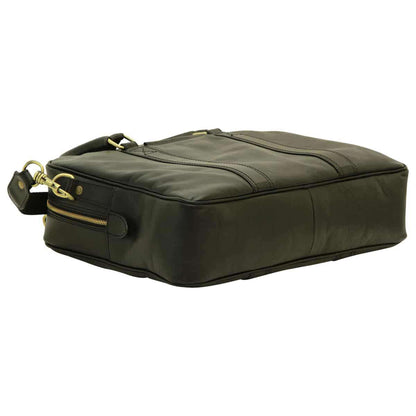 Soft Calfskin Leather Briefcase - Black