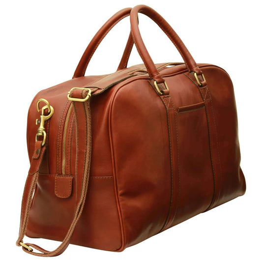 Soft Calfskin Leather Travel Bag - Brown