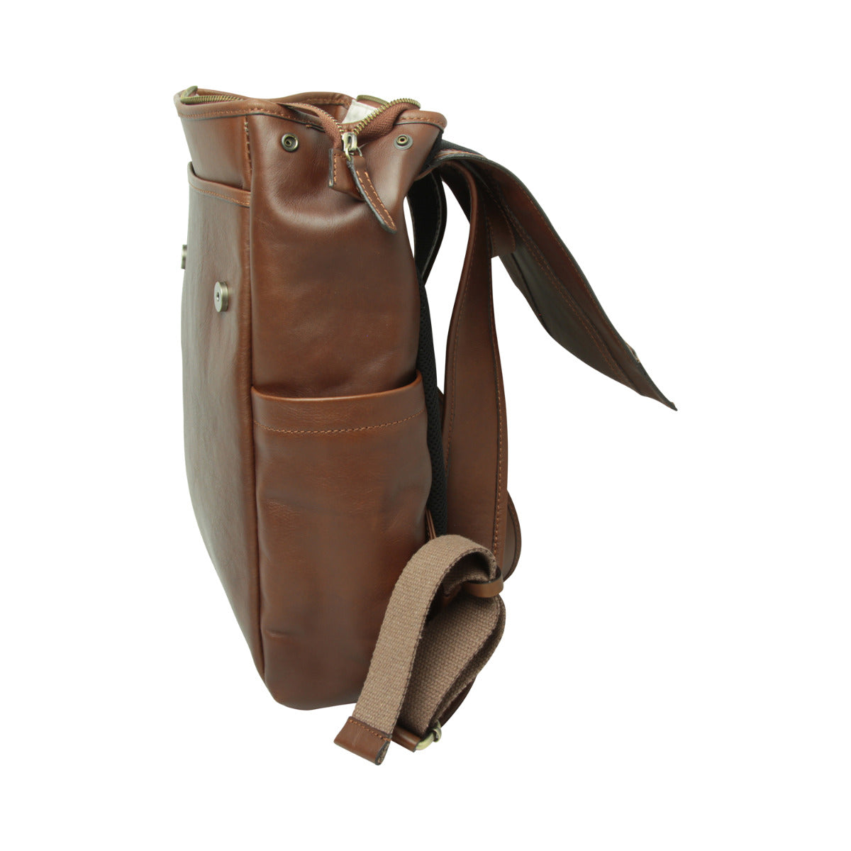 Leather Laptop Backpack - Chestnut