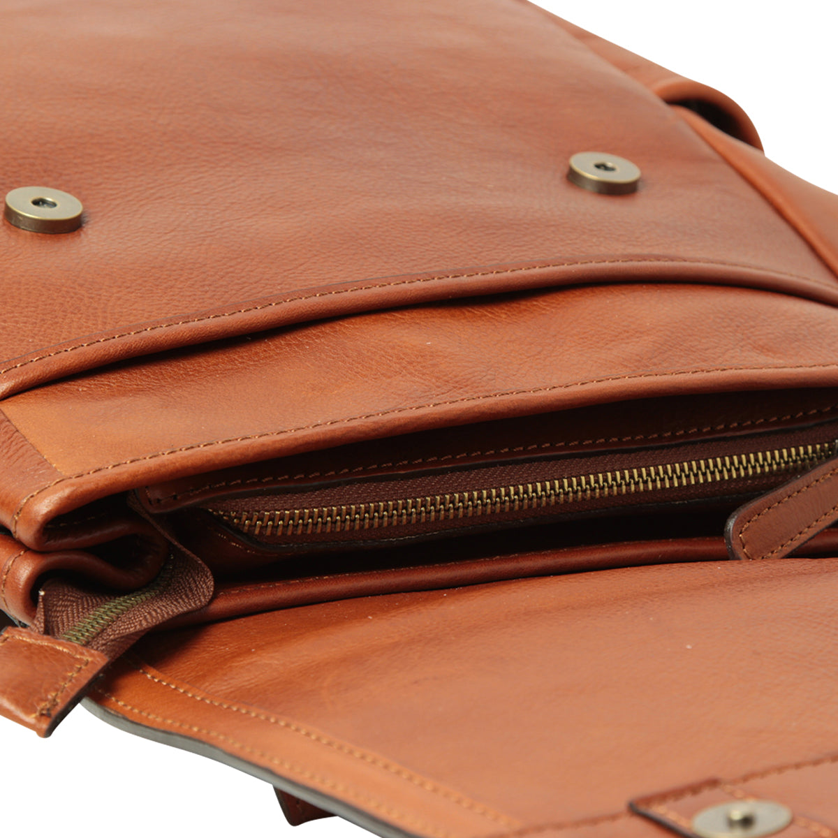 Soft Calfskin Leather Laptop Backpack With Backside Troller Strap -Teak