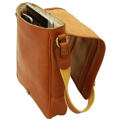 Soft Calfskin Leather Satchel Bag - Gold