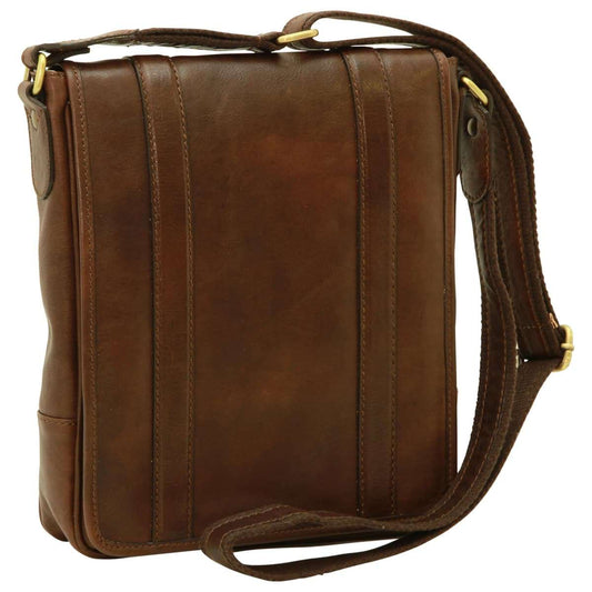 Soft Calfskin Leather Satchel Bag - Dark Brown