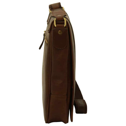 Soft Calfskin Leather Satchel Bag - Dark Brown