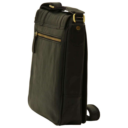 Soft Calfskin Leather Satchel Bag - Black