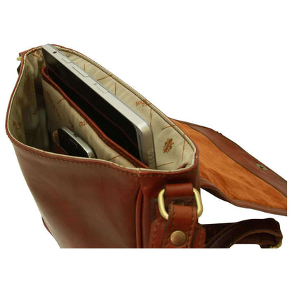 Soft Calfskin Leather Satchel Bag - Brown