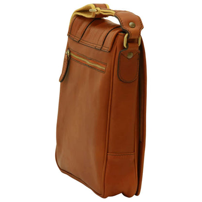 Soft Calfskin Leather Satchel Bag - Gold