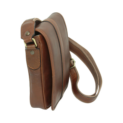 Soft Calfskin Leather Satchel Bag - Chestnut